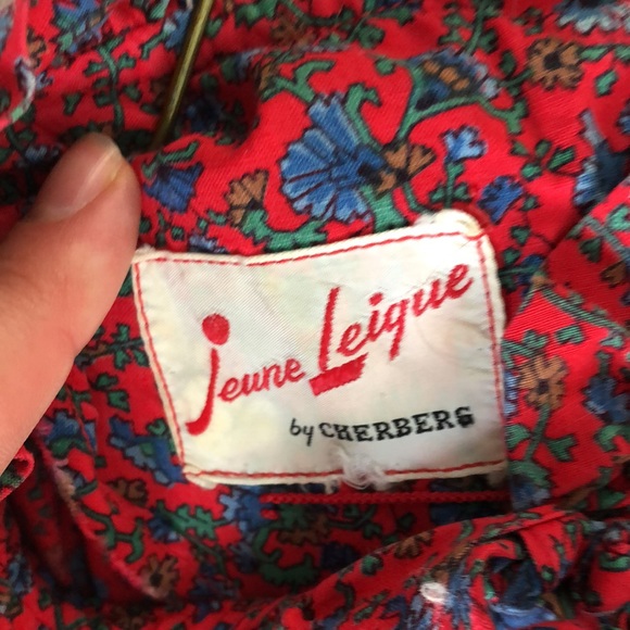 Vintage Red + Blue Flowered Frock - Picture 9 of 9